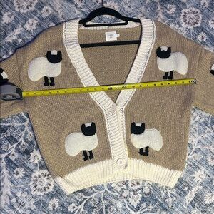 Cozy Beige Sheep Pattern Sweater